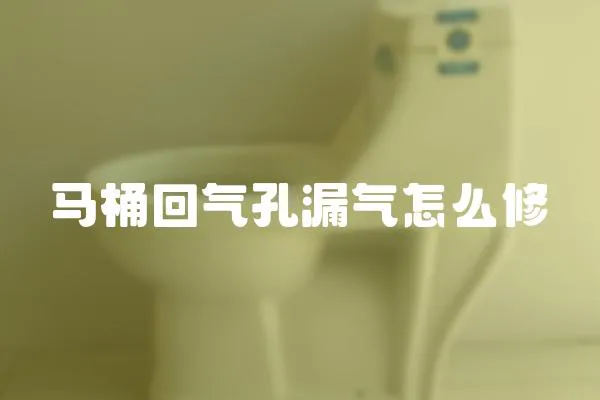 馬桶回氣孔漏氣怎么修