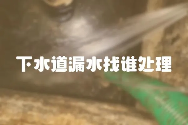 下水道漏水找誰處理