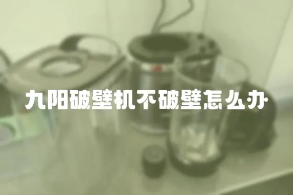 九陽破壁機不破壁怎么辦