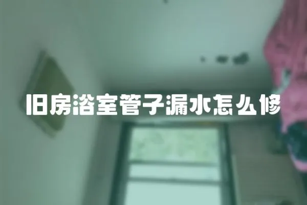 舊房浴室管子漏水怎么修