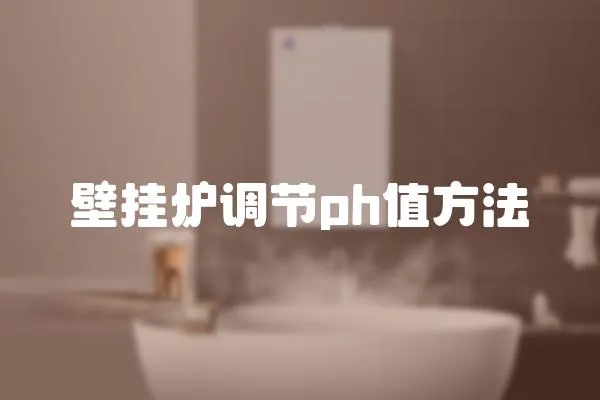 壁掛爐調節ph值方法