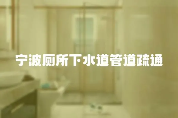 寧波廁所下水道管道疏通