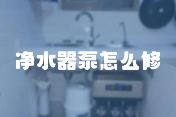 凈水器泵怎么修