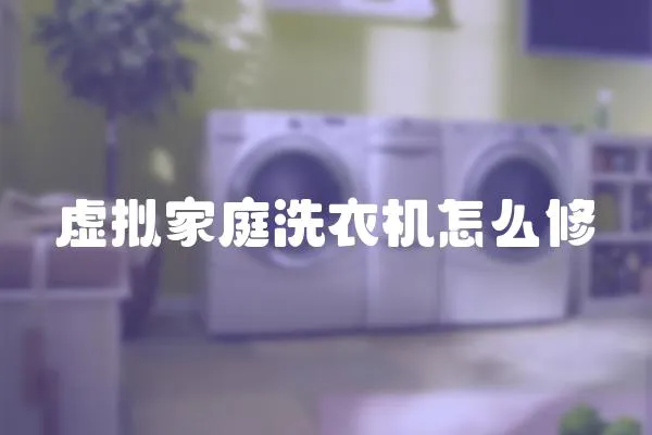 虛擬家庭洗衣機怎么修