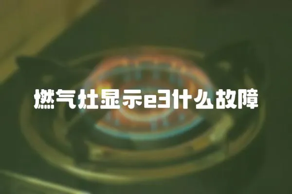 燃氣灶顯示e3什么故障