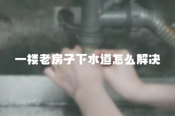 一樓老房子下水道怎么解決