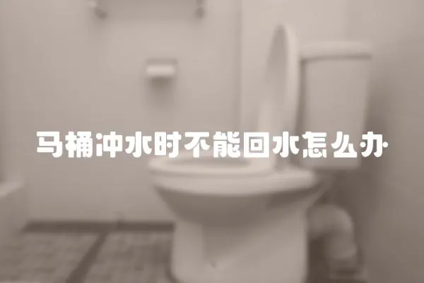 馬桶沖水時不能回水怎么辦