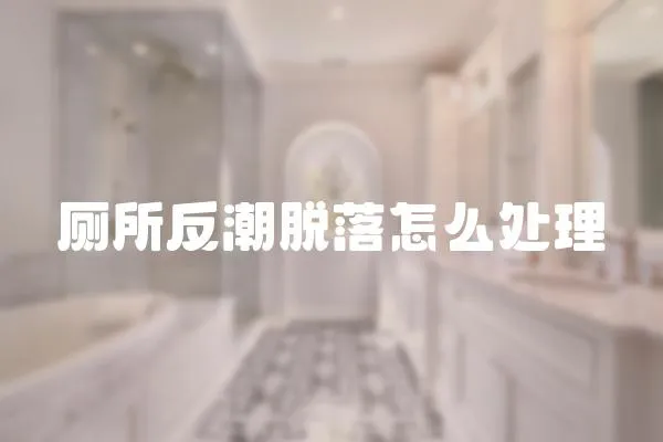 廁所反潮脫落怎么處理