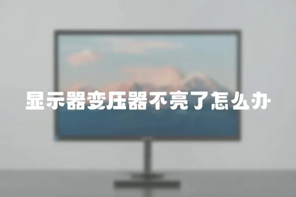 顯示器變壓器不亮了怎么辦