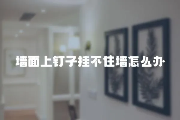 墻面上釘子掛不住墻怎么辦
