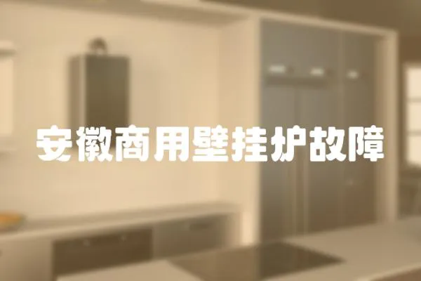 安徽商用壁掛爐故障