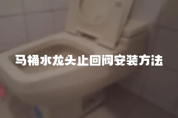 馬桶水龍頭止回閥安裝方法