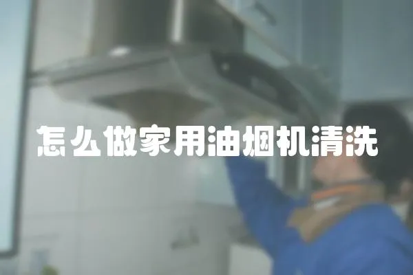 怎么做家用油烟机清洗