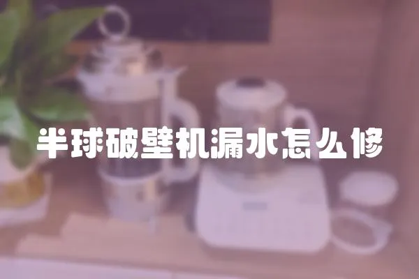 半球破壁机漏水怎么修