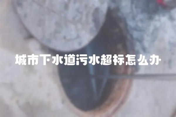 城市下水道污水超標怎么辦
