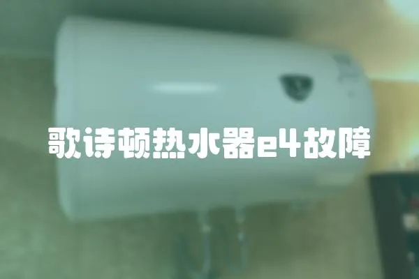歌詩頓熱水器e4故障