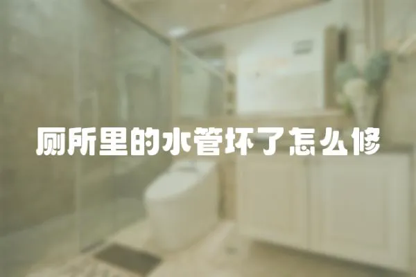 廁所里的水管壞了怎么修