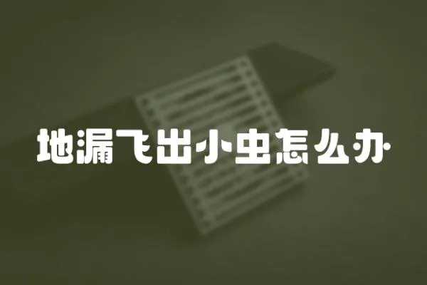 地漏飛出小蟲怎么辦