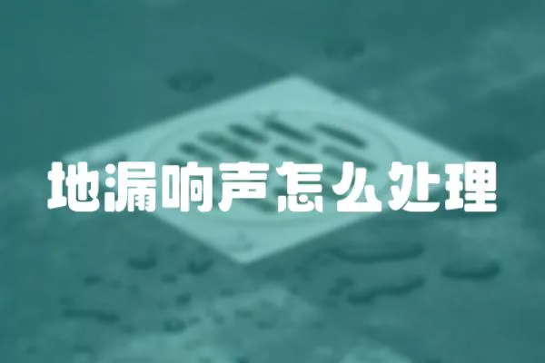 地漏響聲怎么處理