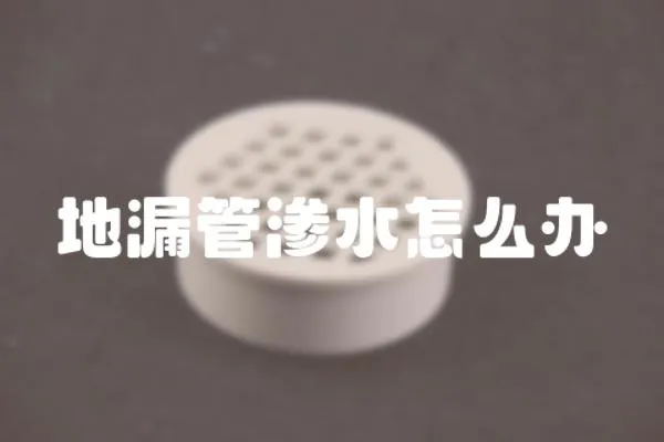 地漏管滲水怎么辦