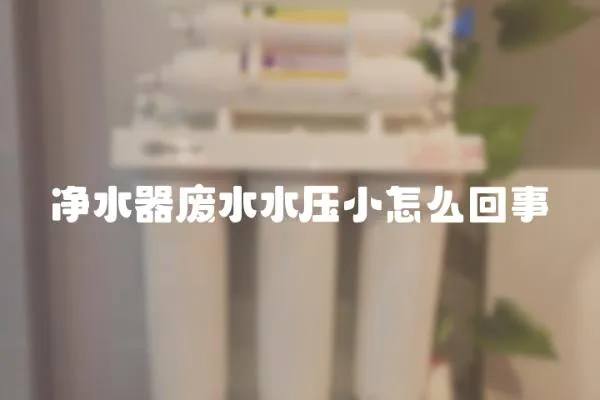 凈水器廢水水壓小怎么回事
