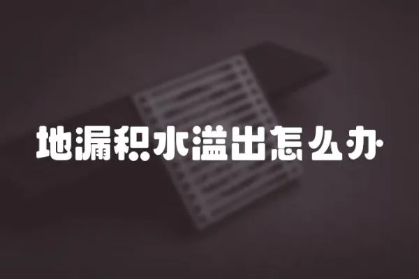 地漏積水溢出怎么辦