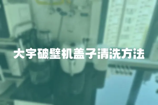 大宇破壁機蓋子清洗方法