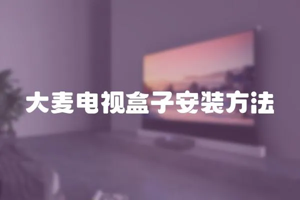 大麥電視盒子安裝方法