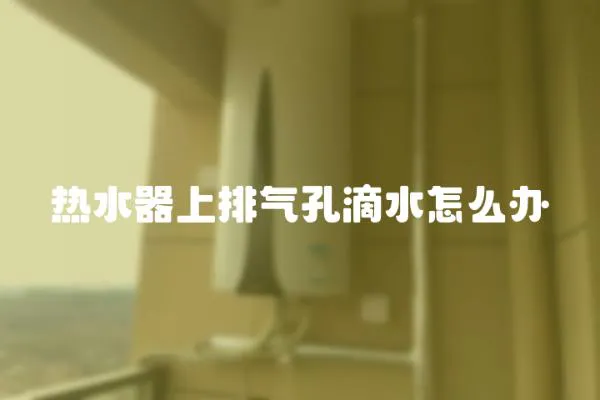 熱水器上排氣孔滴水怎么辦