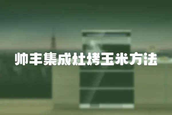 帥豐集成灶烤玉米方法