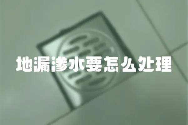 地漏滲水要怎么處理