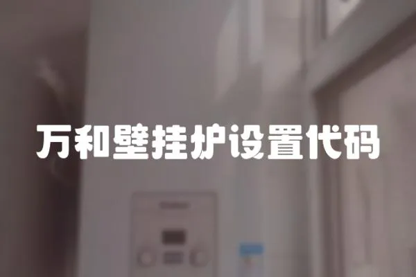 萬和壁掛爐設置代碼