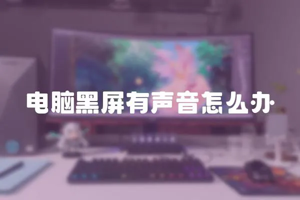 電腦黑屏有聲音怎么辦