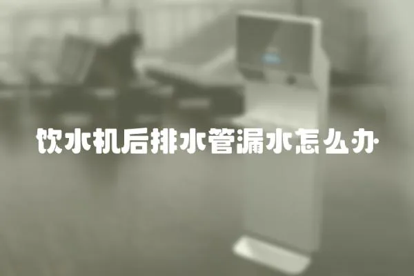 飲水機后排水管漏水怎么辦