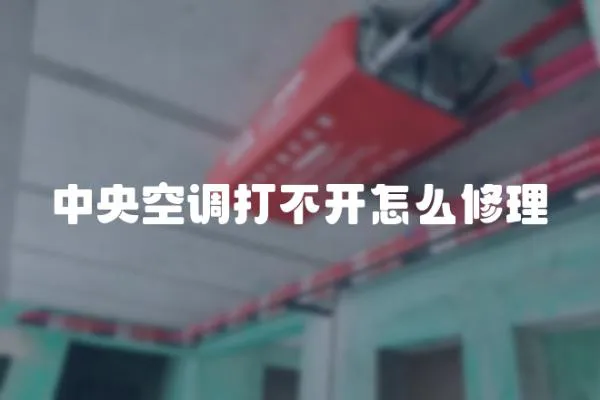 中央空調(diào)打不開怎么修理