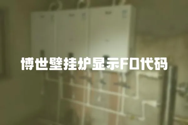 博世壁掛爐顯示FD代碼