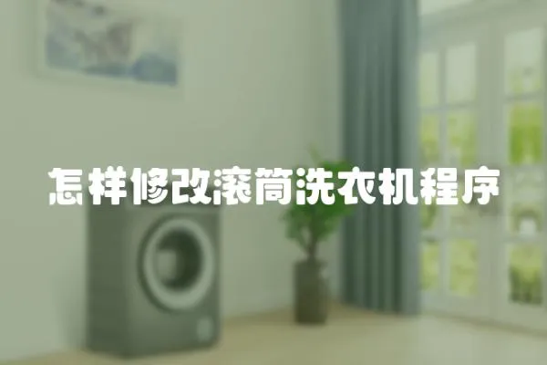 怎樣修改滾筒洗衣機程序