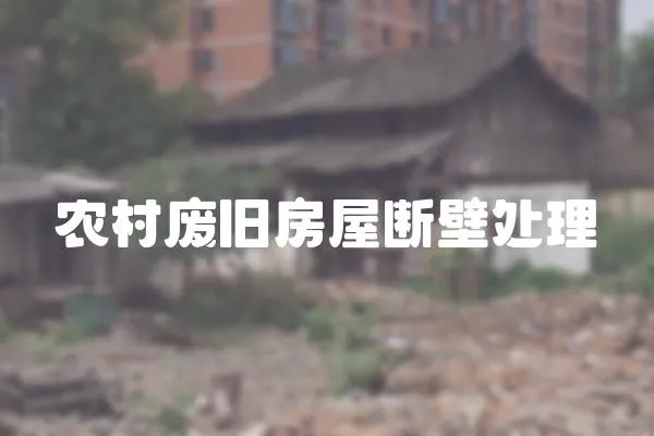 農村廢舊房屋斷壁處理