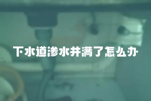 下水道滲水井滿了怎么辦