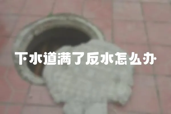 下水道滿了反水怎么辦