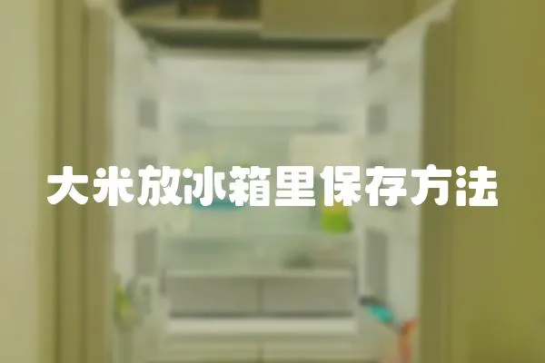 大米放冰箱里保存方法