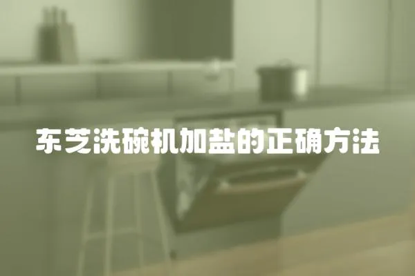 東芝洗碗機加鹽的正確方法