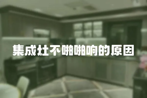 集成灶不啪啪響的原因