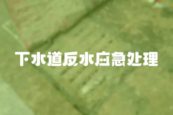 下水道反水應急處理