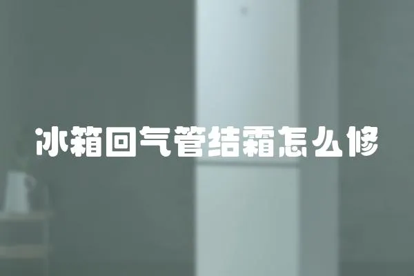 冰箱回氣管結霜怎么修