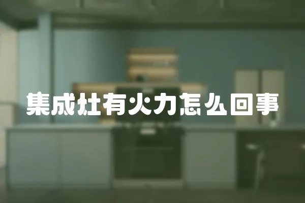 集成灶有火力怎么回事