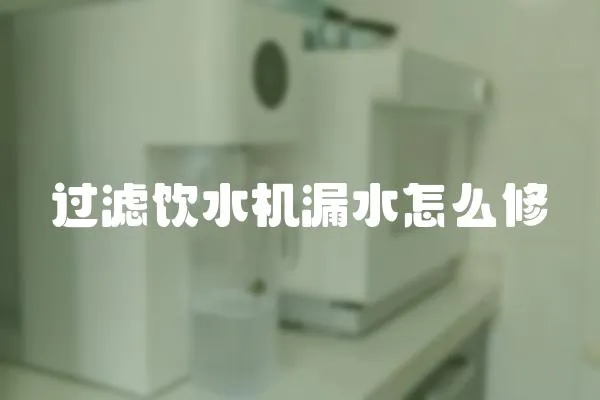 過濾飲水機漏水怎么修