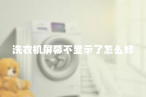 洗衣機屏幕不顯示了怎么修