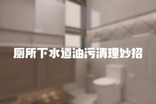 廁所下水道油污清理妙招