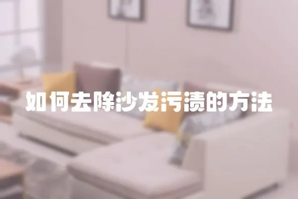 如何去除沙發污漬的方法